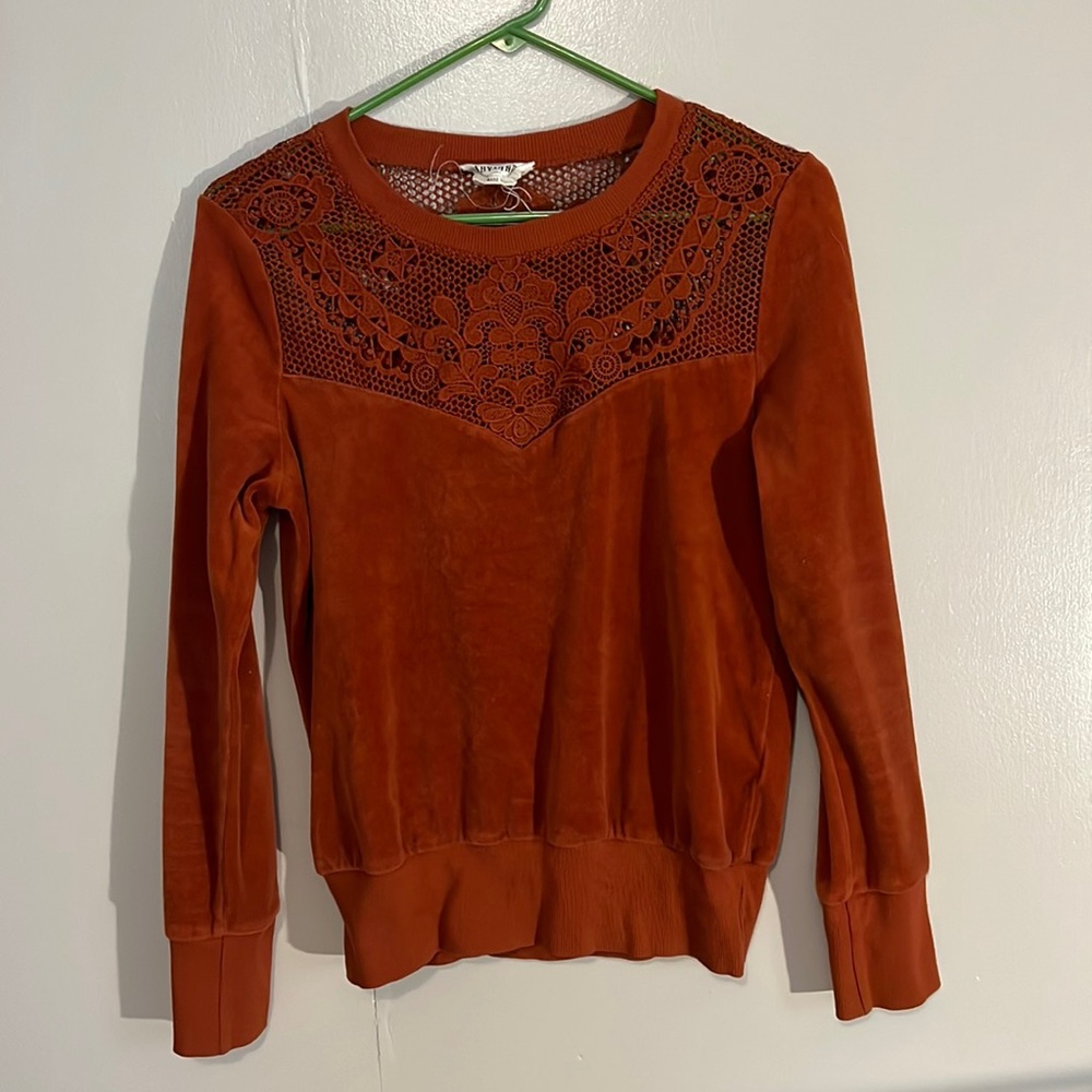 Rust velvet top